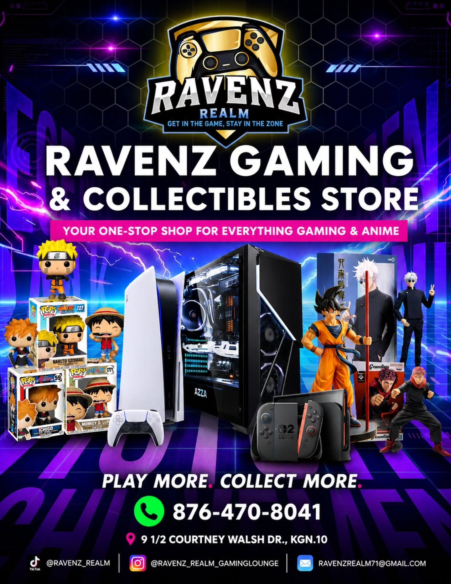 Ravenz Gaming and Collectibles Store: Funko Pops, PlayStation 5, gaming PC, Nintendo Switch 2 and anime figures